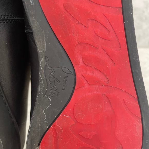 LOUBOUTIN {38} Boots Leather Studded Accents Lace-Up Boots - Picture 10 of 16
